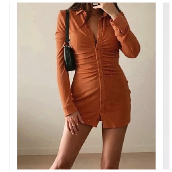 Emerald velvet button up dress - Picture 7 of 7